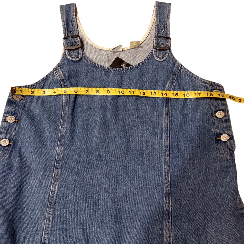Levi’s Denim Pinafore Dress Large Sleeveless Buckle Strap Jumper Overall Dress - Picture 6 of 15